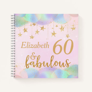 Glamourous 60th Birthday Gold Glitter Notebook