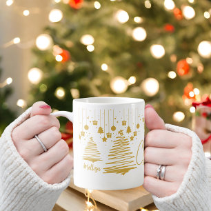 Glamourous Abstract Gold Christmas Tree Coffee Mug
