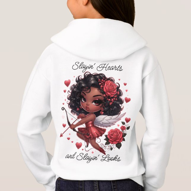Glamourous African American Cupid Valentine's Day (Back)