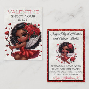 Glamourous African American Cupid Valentine's Day Card