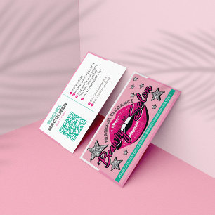 Glamourous and Girly Retro Pop Art Beauty Salon  Business Card