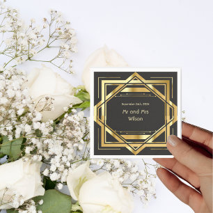Glamourous Art Deco Vintage Wedding Dinner Cocktai Napkin