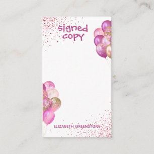 Glamourous Author Promotional Signed Copy Enclosure Card
