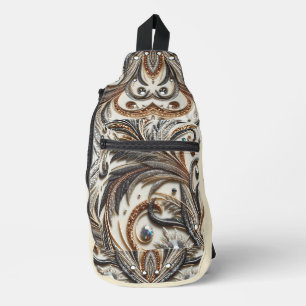 Glamourous Baroque Design with Glitter & Gemstones Sling Bag