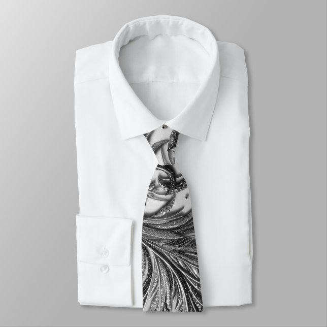Glamourous Baroque Design with Glitter & Gemstones Tie (Tied)