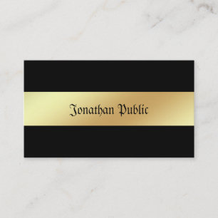 Glamourous Black And Gold Elegant Professional Business Card