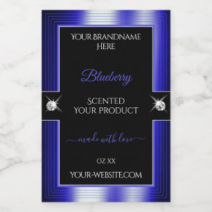 Glamourous Black Blue Shiny Brilliant Product Labe Food Label