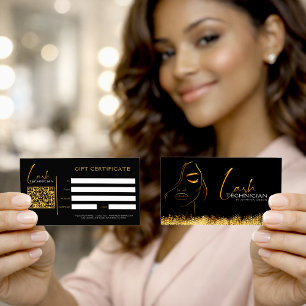 Glamourous Black & Gold Lash Tech Gift Certificat