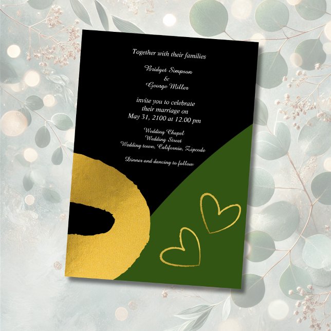 glamourous black gold wedding decor invitation     (Creator Uploaded)