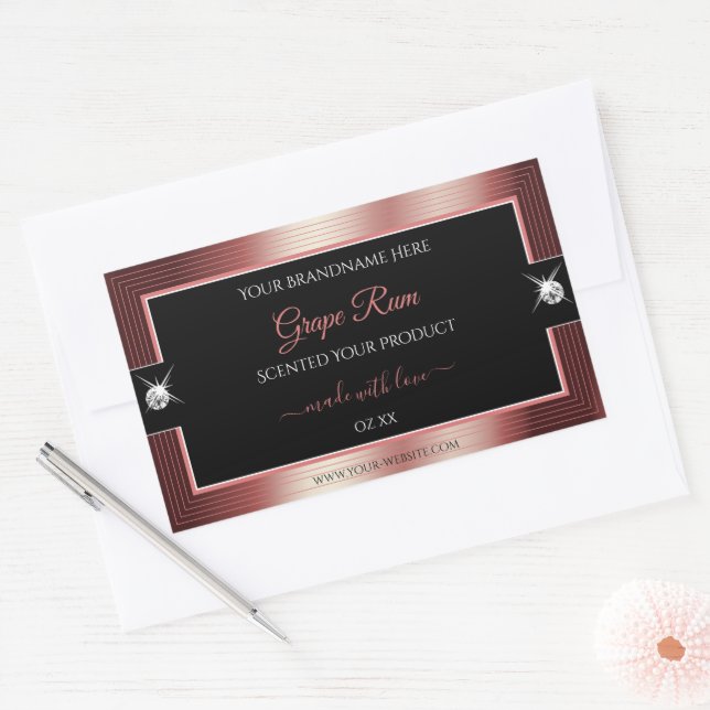 Glamourous Black Wine Red Brilliants Product Label (Envelope)
