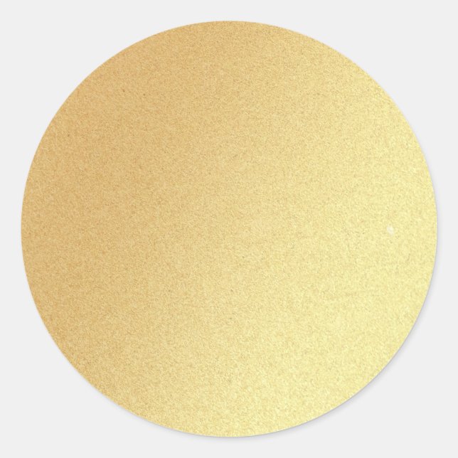 Glamourous Blank Template Elegant Faux Gold Glitte Classic Round Sticker (Front)