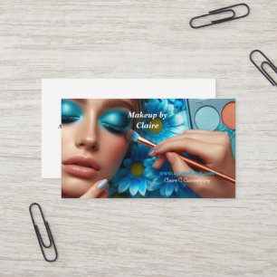 Glamourous Blue Eye Shadow Makeup Business Card