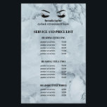 Glamourous blue marble EYELASH SALON SERVICE LIST Flyer<br><div class="desc">Eyelash Extensions price list a perfect way to show your services and and pricing. Includes four customisable headings and body text fields, and space for your business contact information along the bottom. To adjust layout, enter your text and then use the Customise function to change positioning and font sizes.are perfect...</div>