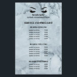 Glamourous blue marble EYELASH SALON SERVICE LIST Flyer<br><div class="desc">Eyelash Extensions price list a perfect way to show your services and and pricing. Includes four customisable headings and body text fields, and space for your business contact information along the bottom. To adjust layout, enter your text and then use the Customise function to change positioning and font sizes.are perfect...</div>