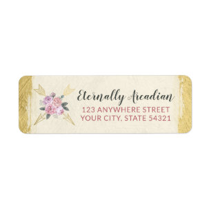 Glamourous Bohemian Floral Arrow Return Address
