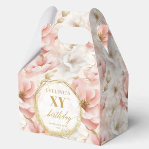 Glamourous  Boho Dusty Pink Rustic Gold Birthday Favour Box