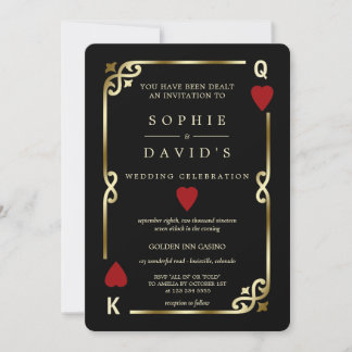 Glamourous Casino Las Vegas Poker Wedding Invitation
