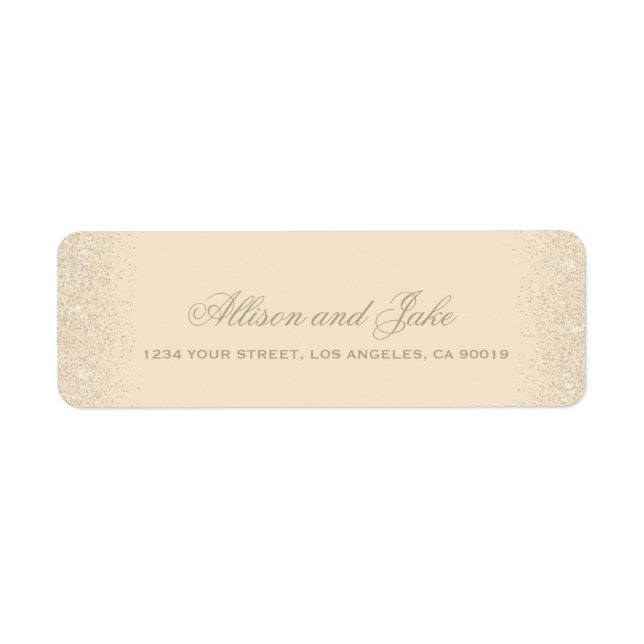 Glamourous Champagne Glitter Address Labels (Front)