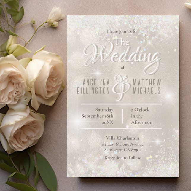 Glamourous Champagne Glitter Luxury Wedding Invitation (Glamorous Champagne Glitter Luxury Wedding Invitation)