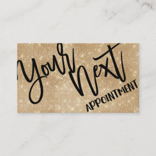 Glamourous Chic Gold Glitter Sequins Modern Appointment Card