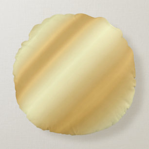Glamourous Custom Faux Gold Blank Modern Template Round Cushion