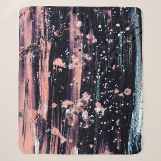 Glamourous Dark Grey Pink Spotlight Sherpa Blanket