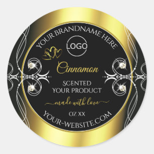 Glamourous Diamonds Black Gold Product Labels Logo