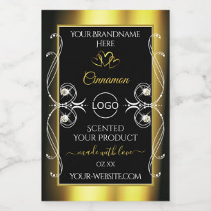 Glamourous Diamonds Black Gold Product Labels Logo