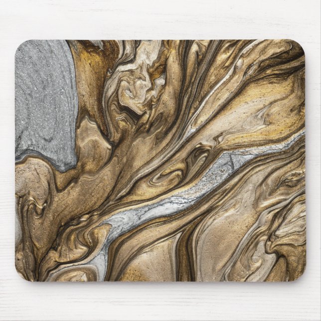 Glamourous Earthy Marble Swirl Pattern Mouse Pad (Front)