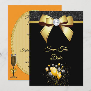 Glamourous Elegance Birthday Party Save The Date