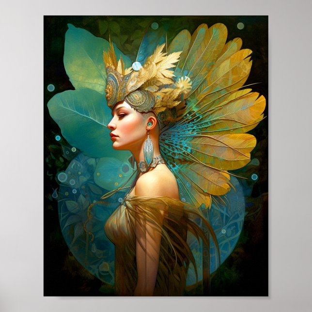 Glamourous Fairy Woman Fantasy Art Poster (Front)