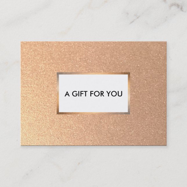 Glamourous Faux Copper Gold Gift Card (Front)
