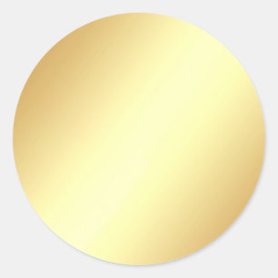 Glamourous Faux Gold Blank Elegant Template  Classic Round Sticker