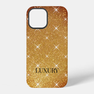 Glamourous faux gold glitter and sparkles custom iPhone 12 case