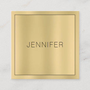 Glamourous Faux Gold Modern Elegant Simple Templat Square Business Card
