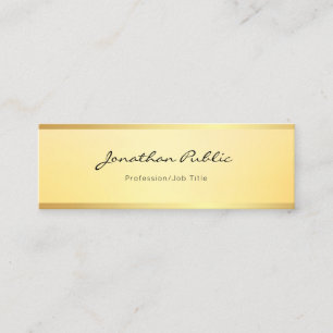 Glamourous Faux Gold Modern Simple Template Elegan Mini Business Card