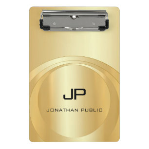 Glamourous Faux Gold Monogram Template Elegant Mini Clipboard