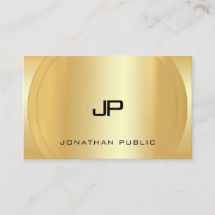 Glamourous Faux Gold Monogrammed Template Business Card