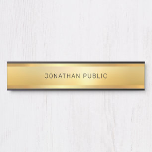 Glamourous Faux Gold Trendy Template Modern Elegan Door Sign