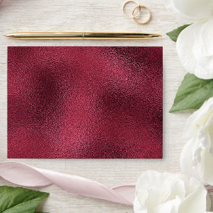 Glamourous Faux Metallic Burgundy Design Wedding Envelope