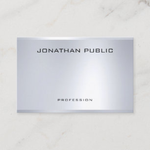 Glamourous Faux Silver Modern Professional Templat Business Card