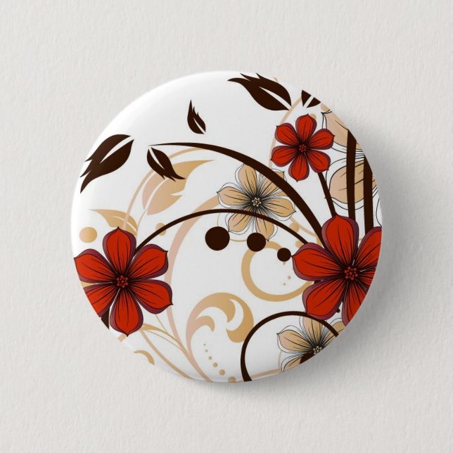 Glamourous flowers 6 cm round badge (Front)
