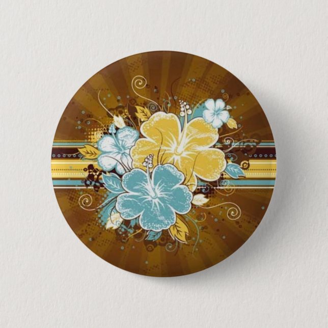 Glamourous flowers 6 cm round badge (Front)