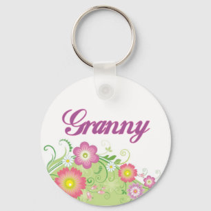 Glamourous flowers Granny Key Ring