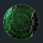 Glamourous Forest Green Marble Chic Silver Glitter Dartboard<br><div class="desc">Agates are stones that are chraacterised by having bands of various colours that are not very contrasted. This beautiful and elegant design in emerald or forest green in different shades with silver sparkles and glitters has a mineral aesthetic like agate.</div>