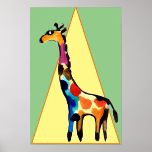 Glamourous Giraffe in Spotlight Poster