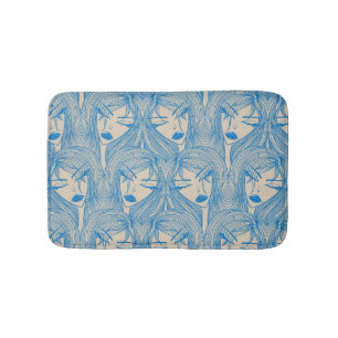 Glamourous girl: stylish seamless pattern. bath mat