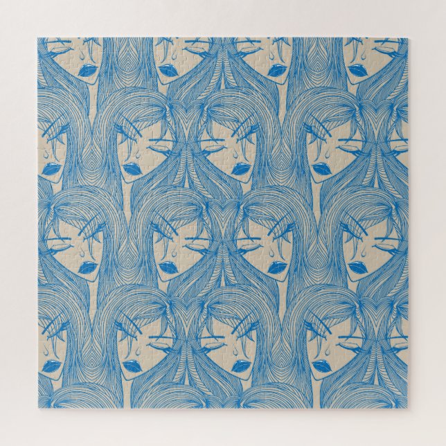 Glamourous girl: stylish seamless pattern. jigsaw puzzle (Vertical)