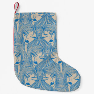 Glamourous girl: stylish seamless pattern. small christmas stocking