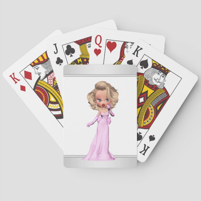 Glamourous Girly Pink Diva Playing Cards (Back)